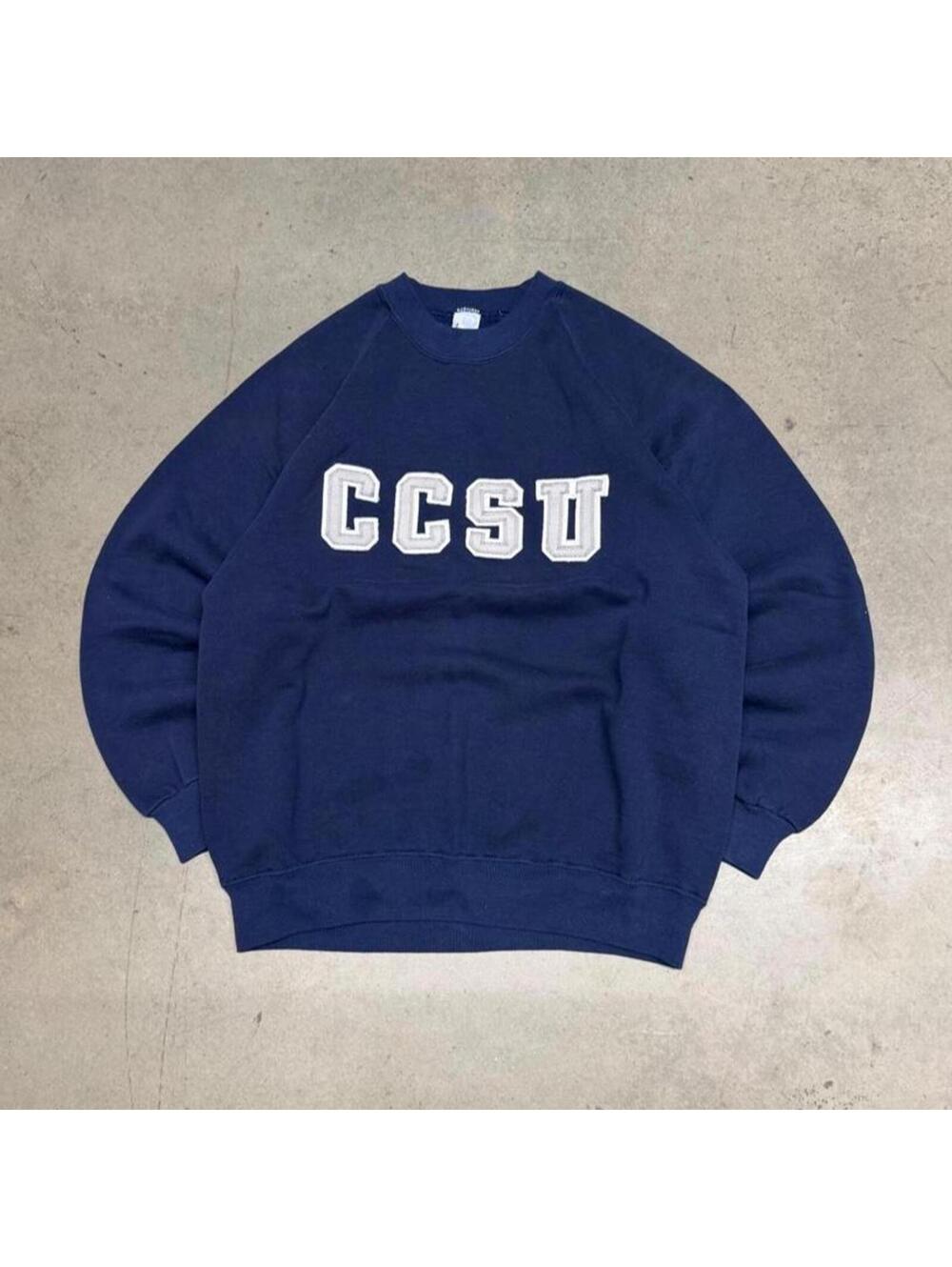 Vintage Central Connecticut State University Sweatshirt Mens Large Navy Crewneck